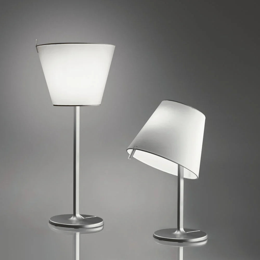 Melampo Reading Table Lamp, Bronze with Ecru Silk Shade, IP20
