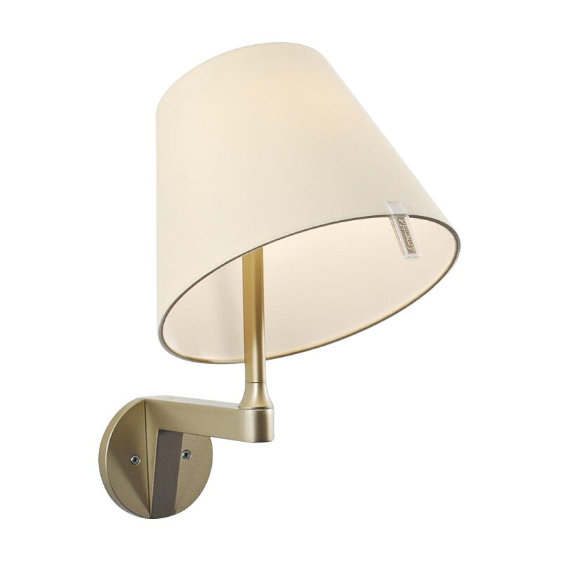 Melampo Reading Wall Light, Aluminium with Grey Silk Shade, E14 IP20