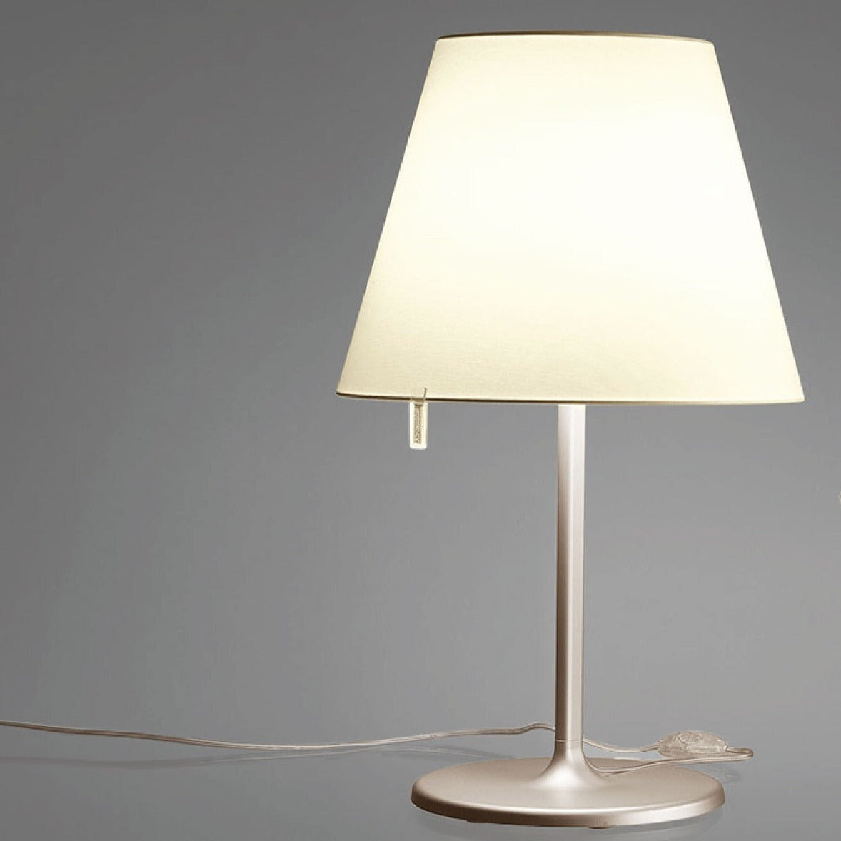 Melampo Reading Table Lamp, Bronze with Ecru Silk Shade, IP20