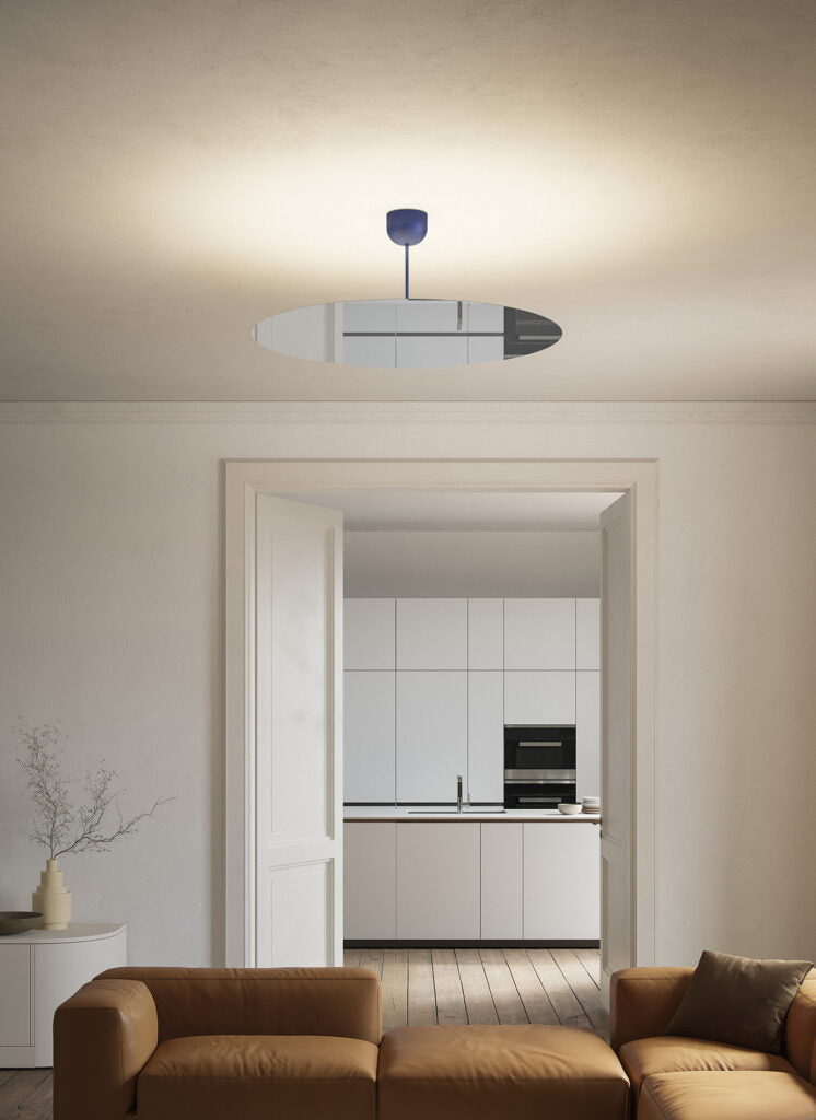 Millimetro Ceiling, Mirror Disc with Brass Hardware, LED, Phase Dim, IP20
