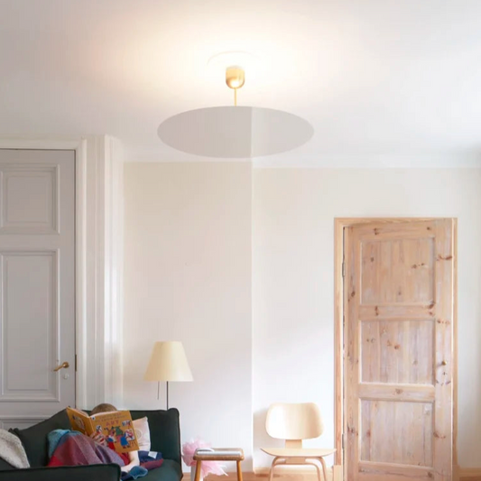 Millimetro Ceiling, Mirror Disc with Brass Hardware, LED, Phase Dim, IP20