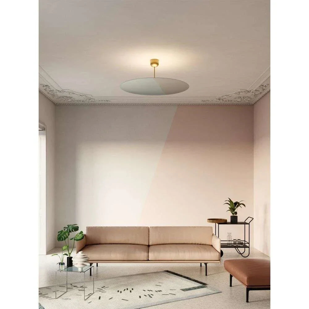 Millimetro Ceiling, Mirror Disc with Brass Hardware, LED, Phase Dim, IP20