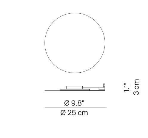 Millimetro Wall, Mirror Disc, LED, 22W, Phase Dim, IP20