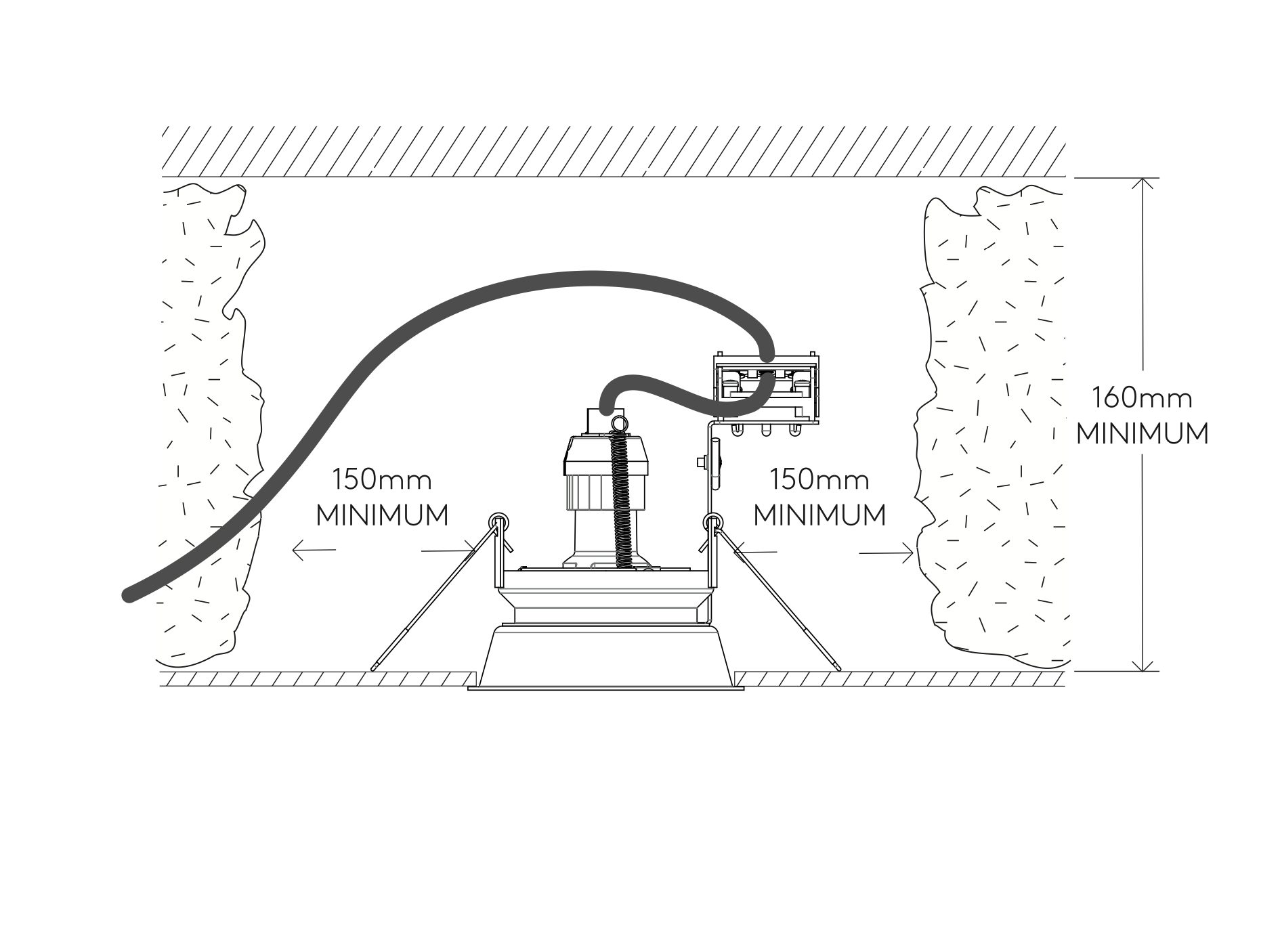 Technical diagram showing a pump with pipes and dimensions on a white background