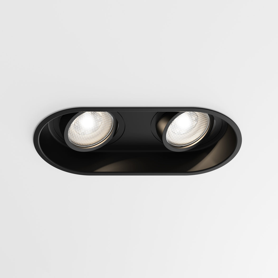 Black double spotlight on a white background