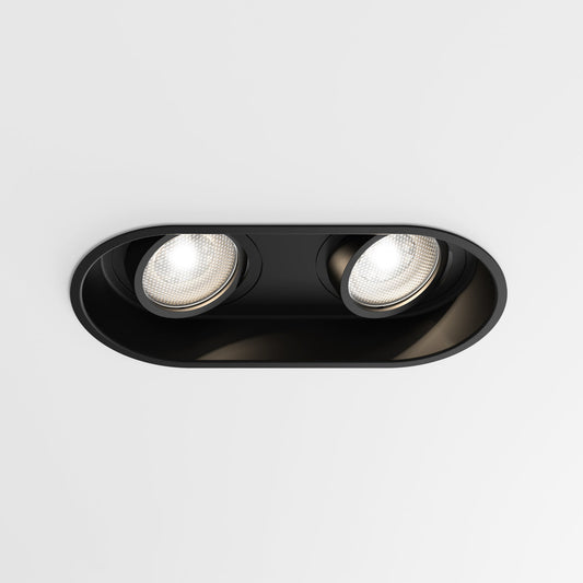 Black double spotlight on a white background