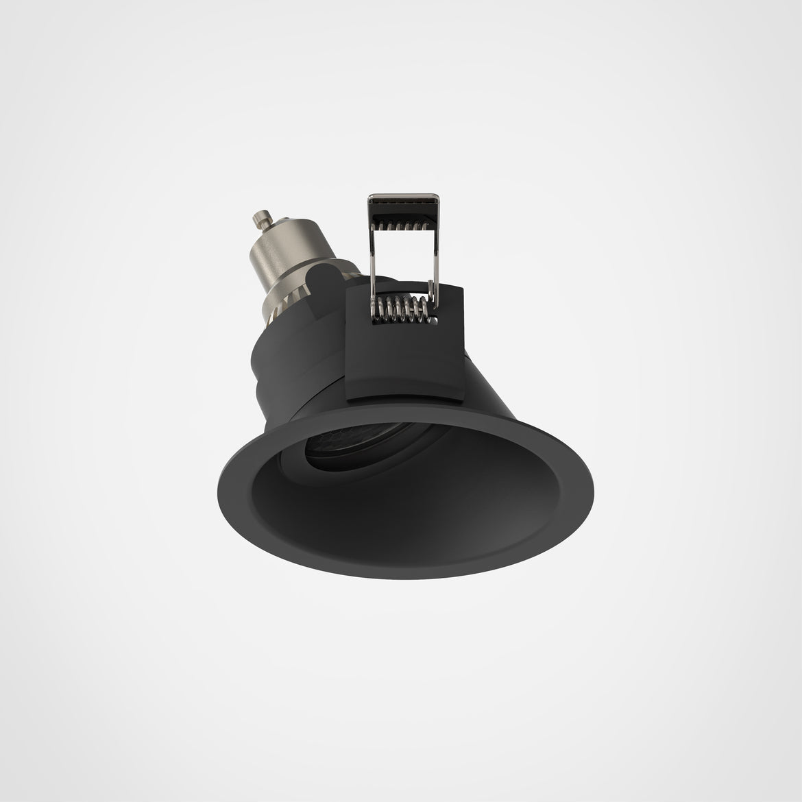 Black LED light bulb on a white background