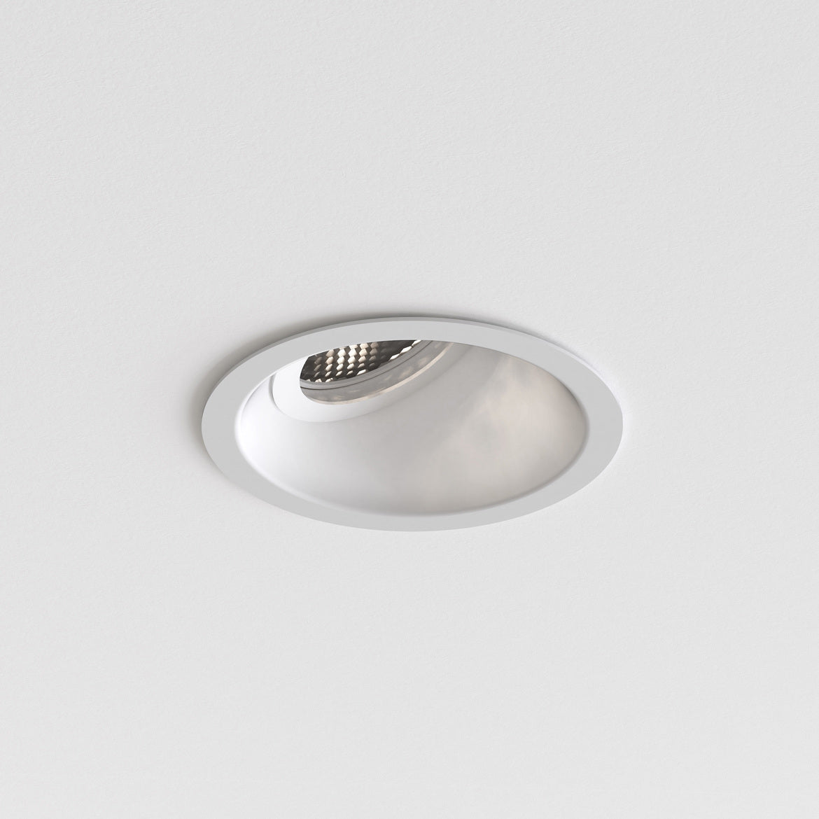 Round recessed ceiling light on a white background