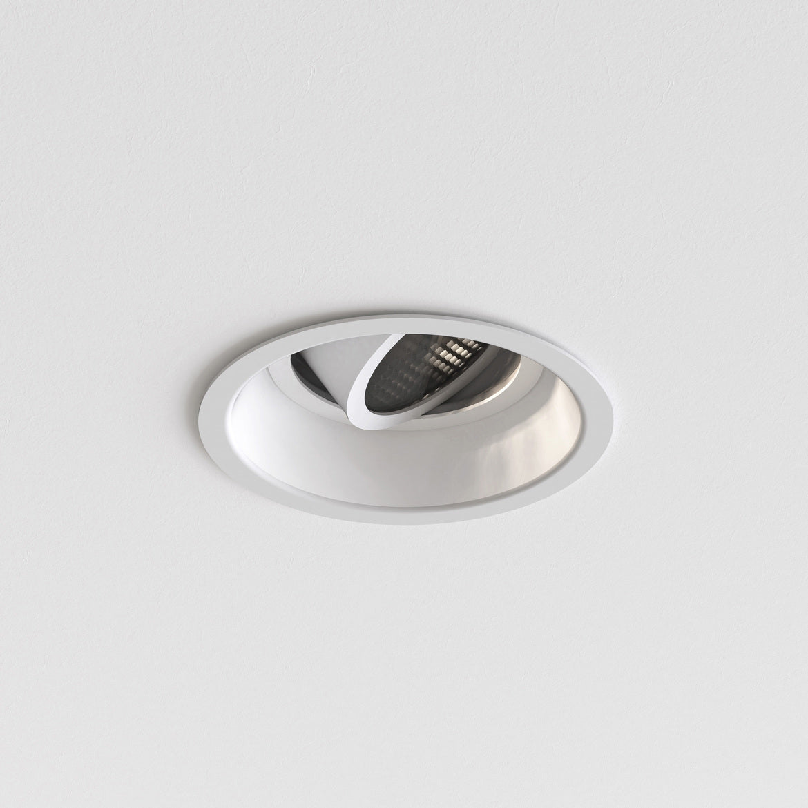 Round recessed ceiling light on a white background