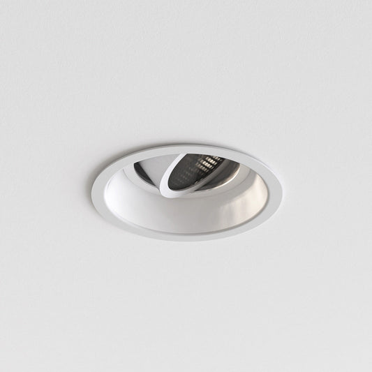 Round recessed ceiling light on a white background