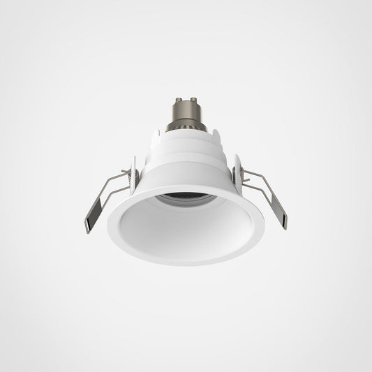 White recessed ceiling light on a gray background