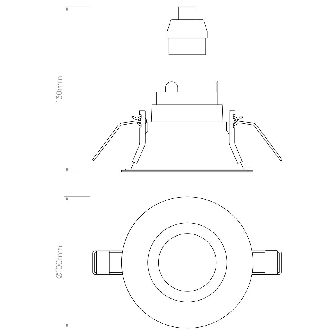 Minima Slimline Round Downlight, Black, GU10, IP65, Fire Rated