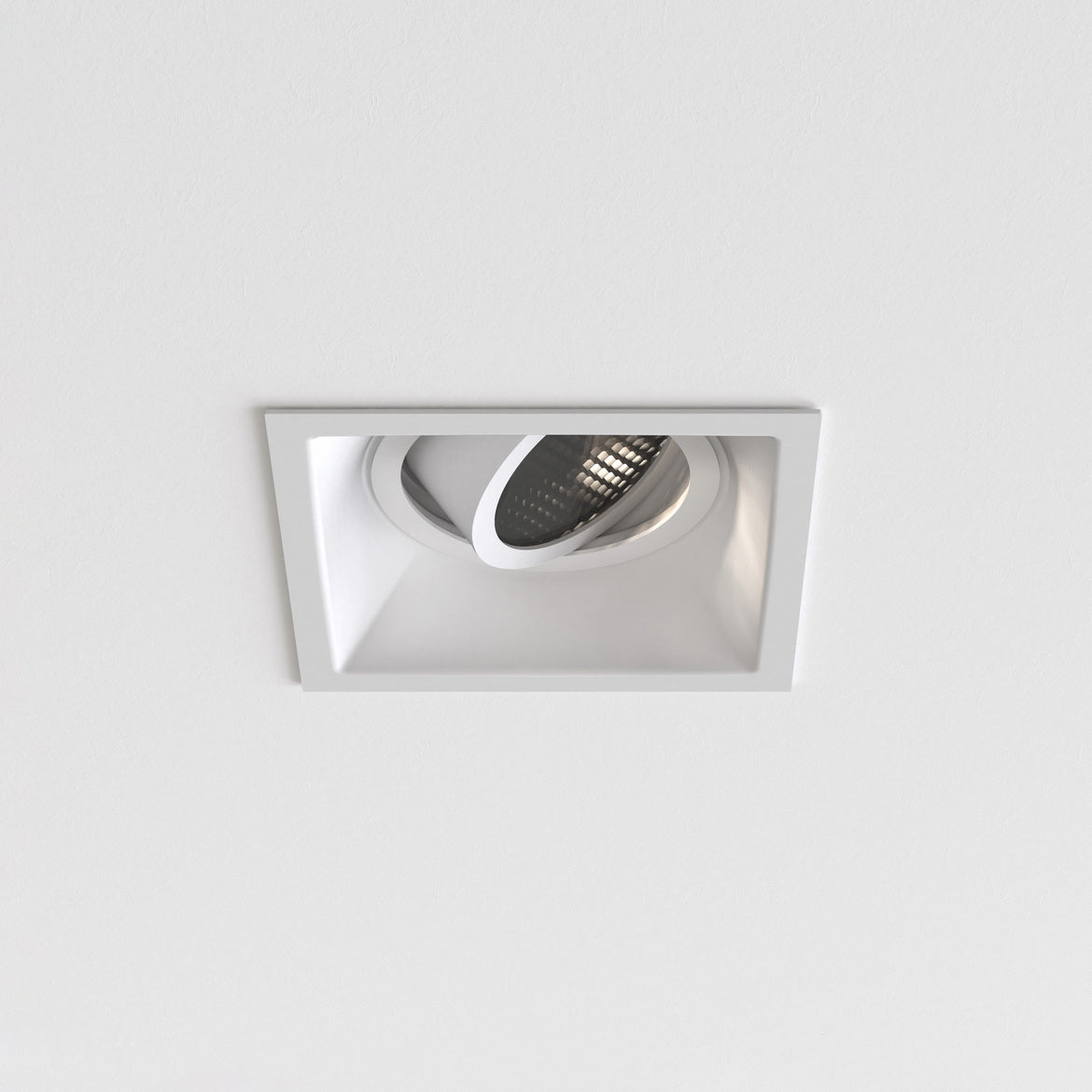 Minima Slimline Adjustable Square Downlight, White, GU10, IP20, Fire Rated