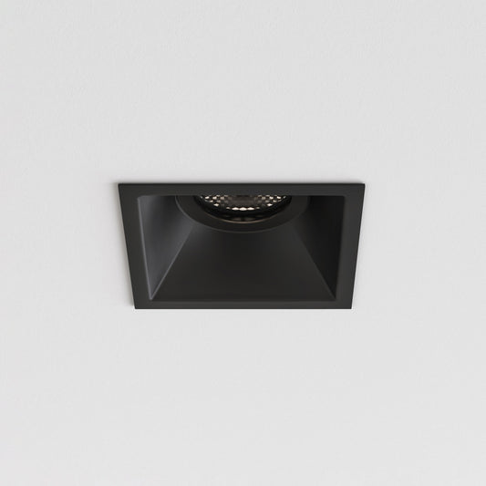 Minima Slimline Square Downlight, Black, GU10, IP65, Fire Rated