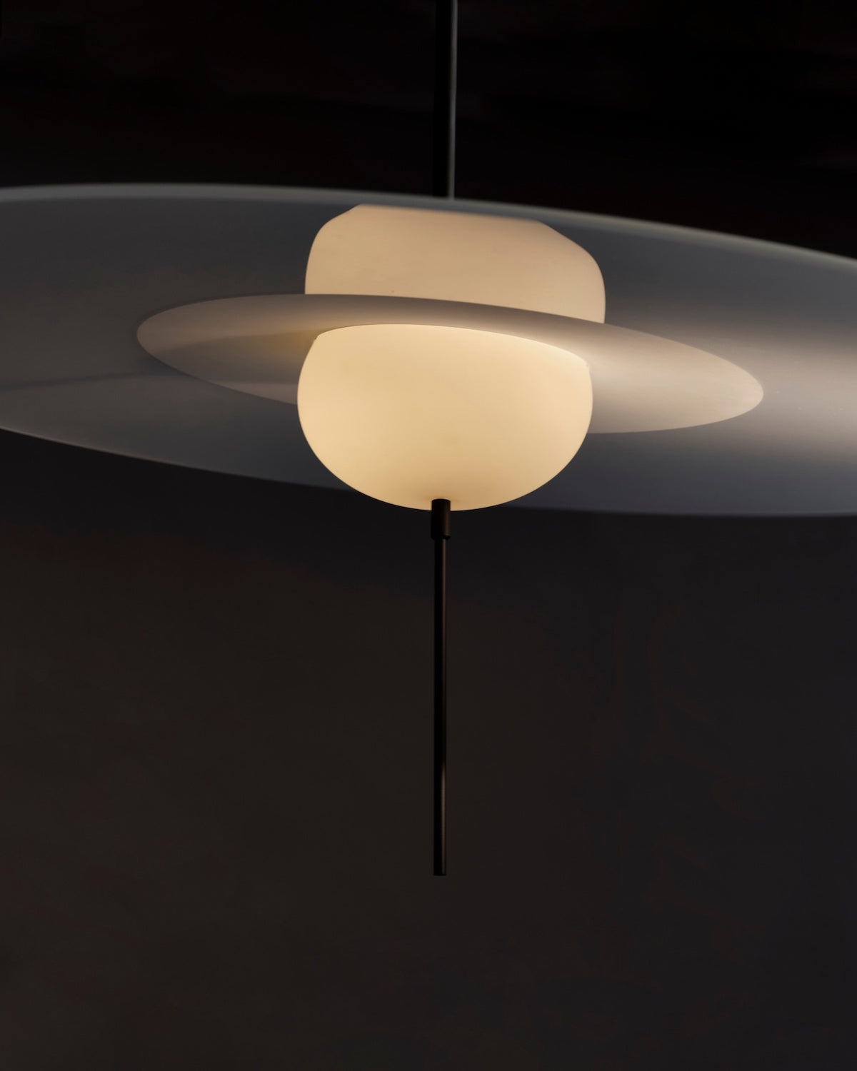 DCW Editions Mono pendant close up and illuminated
