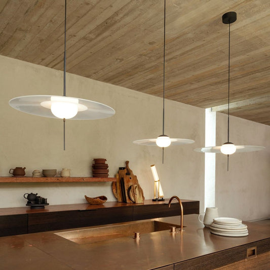 DCW Editions Mono pendant over copper kitchen island