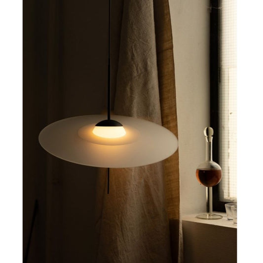 Mono Pendant, 40 cm, Frosted Glass with Black, LED, Touch Dim, IP20