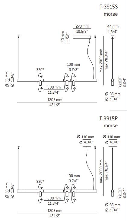 Morse Linear Pendant, LED, Triac Dim, IP20