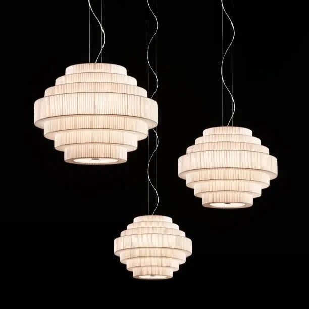 Mos Pendant, 90 cm, White Ribbons, E27, IP20