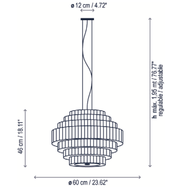 Mos Pendant, 60 cm, White Ribbons, E27, IP20