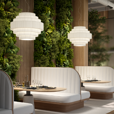 Mos Pendant, 90 cm, Cream Ribbons, E27, IP20