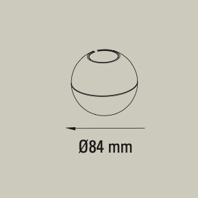 DCW Editions Munari pendant acrylic sphere technical drawing