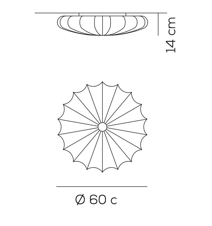 Muse Ceiling or Wall, Yellow, E27, IP20