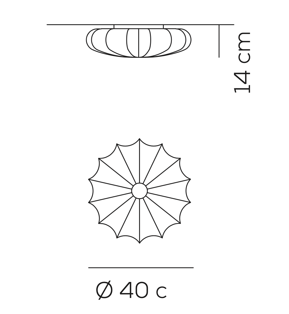 Muse Ceiling or Wall, Orange, E27, IP20