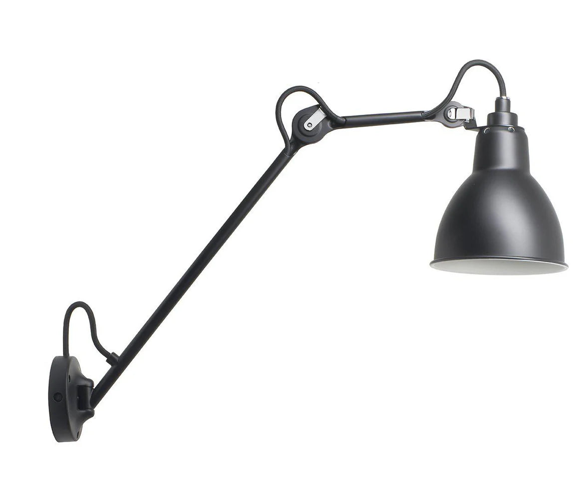 Gras N122 Adjustable Wall 1 Long Up Arm Black Shade, E27, IP20