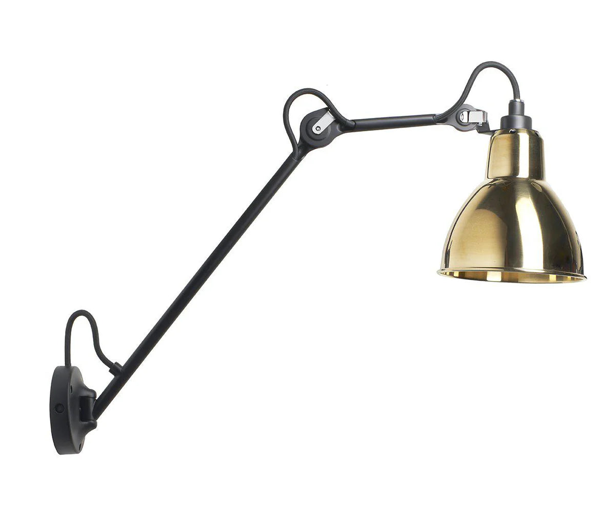 Gras N122 Adjustable Wall 1 Long Up Arm Brass Shade, E27, IP20