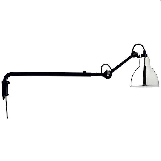 Gras N203 Adjustable Wall Telescopic Straight Arm Chrome Shade with Plug, E14, IP20