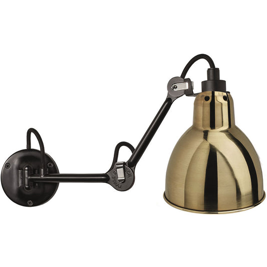 Gras N204 Adjustable Wall Straight Arm Brass Shade, E27, IP20