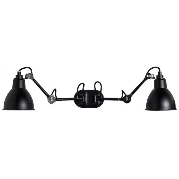 Gras N204 Adjustable Wall Double Arm Black Shade, E27, IP20