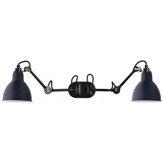 Gras N204 Adjustable Wall Double Arm Blue Shade, E27, IP20