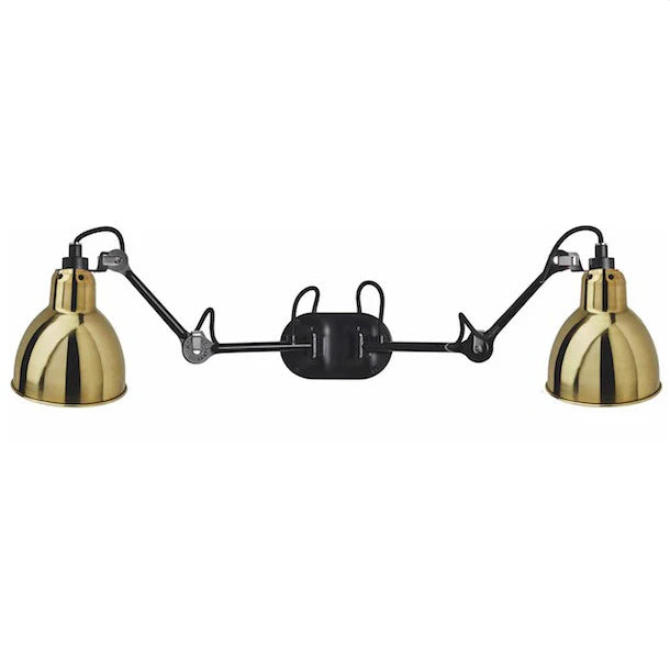 Gras N204 Adjustable Wall Double Arm Brass Shade, E27, IP20