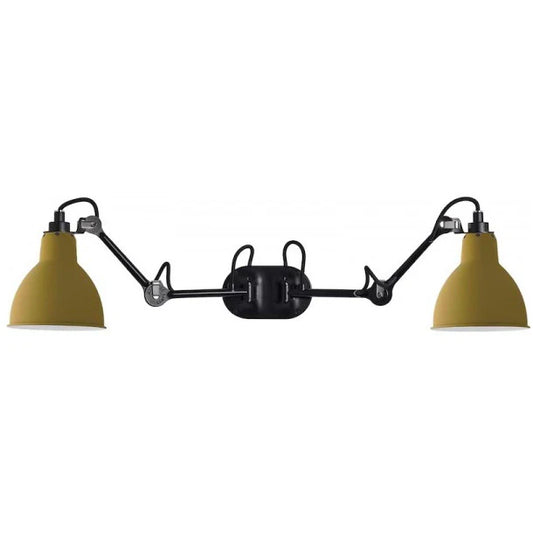 Gras N204 Adjustable Wall Double Arm Yellow Shade, E27, IP20