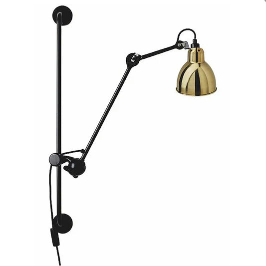 Gras N210 Adjustable Wall Bracket Round Brass Shade, Plug In, E14, IP20