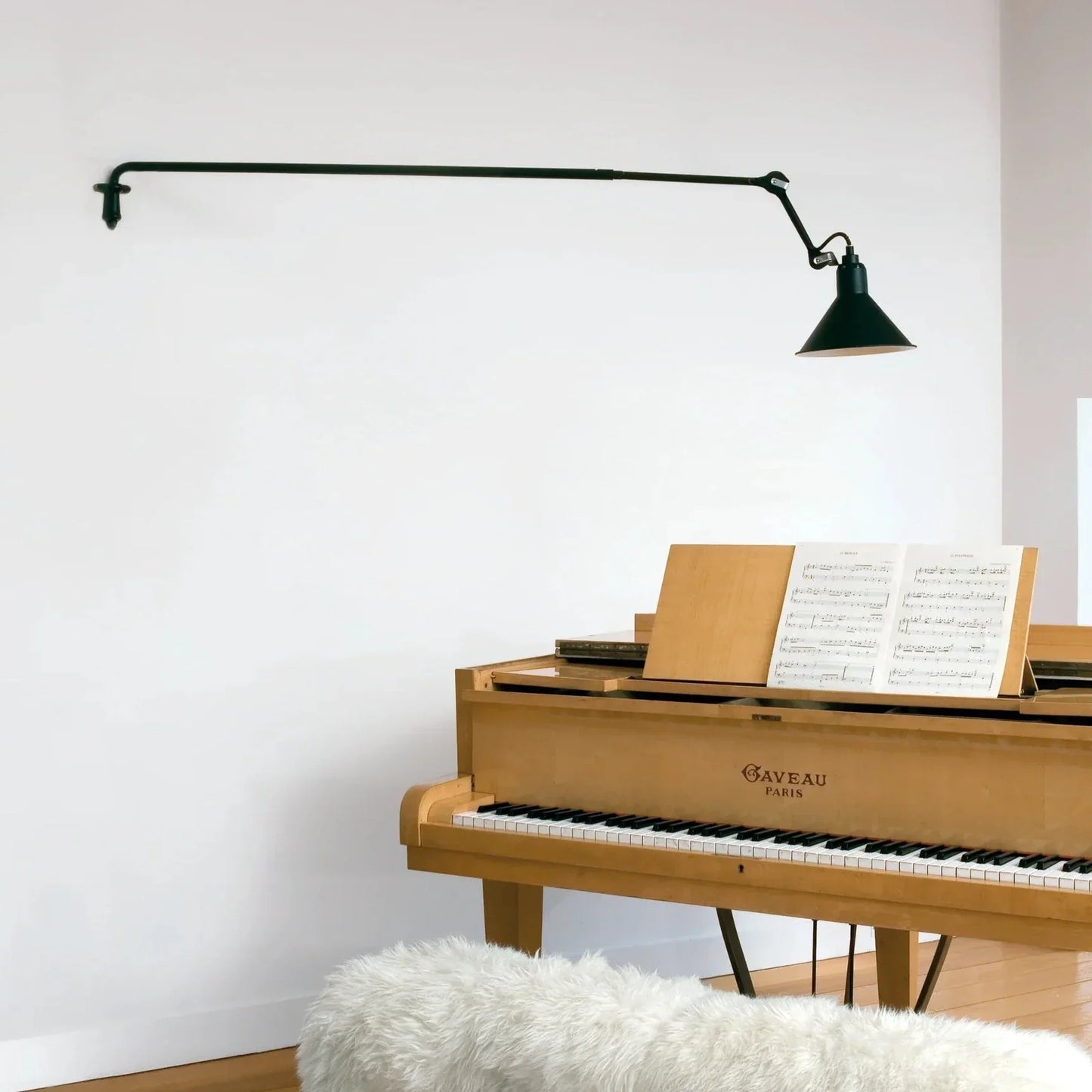 Gras N213 Adjustable Linear Wall Cone Brass Shade, Plug In, E14, IP20