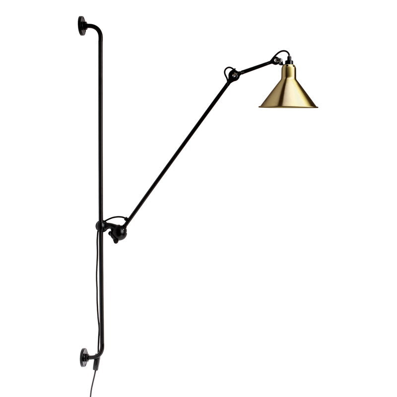 Gras N214 Adjustable Wall Bracket Cone Brass Shade, Plug In, E14, IP20