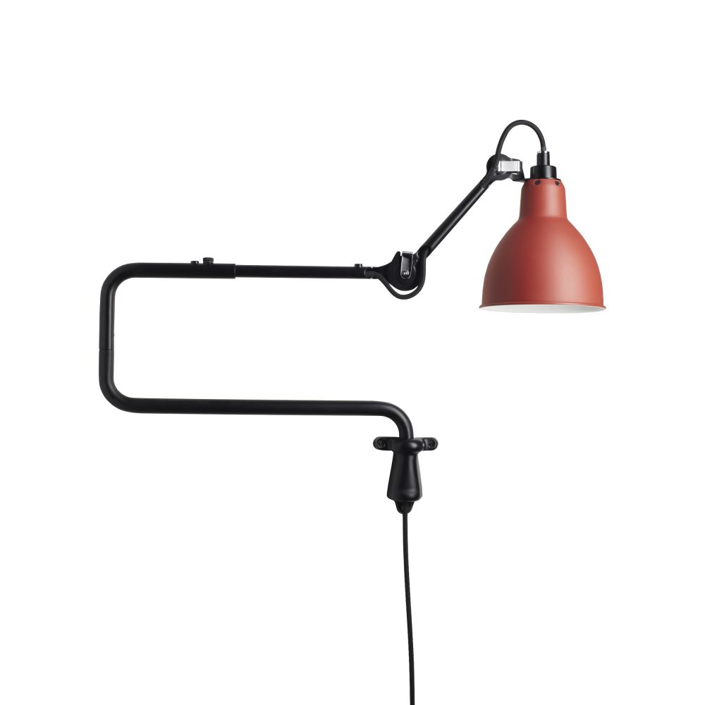 Gras N303 Adjustable Wall C Arm Round Red Shade, Plug In, E14, IP20