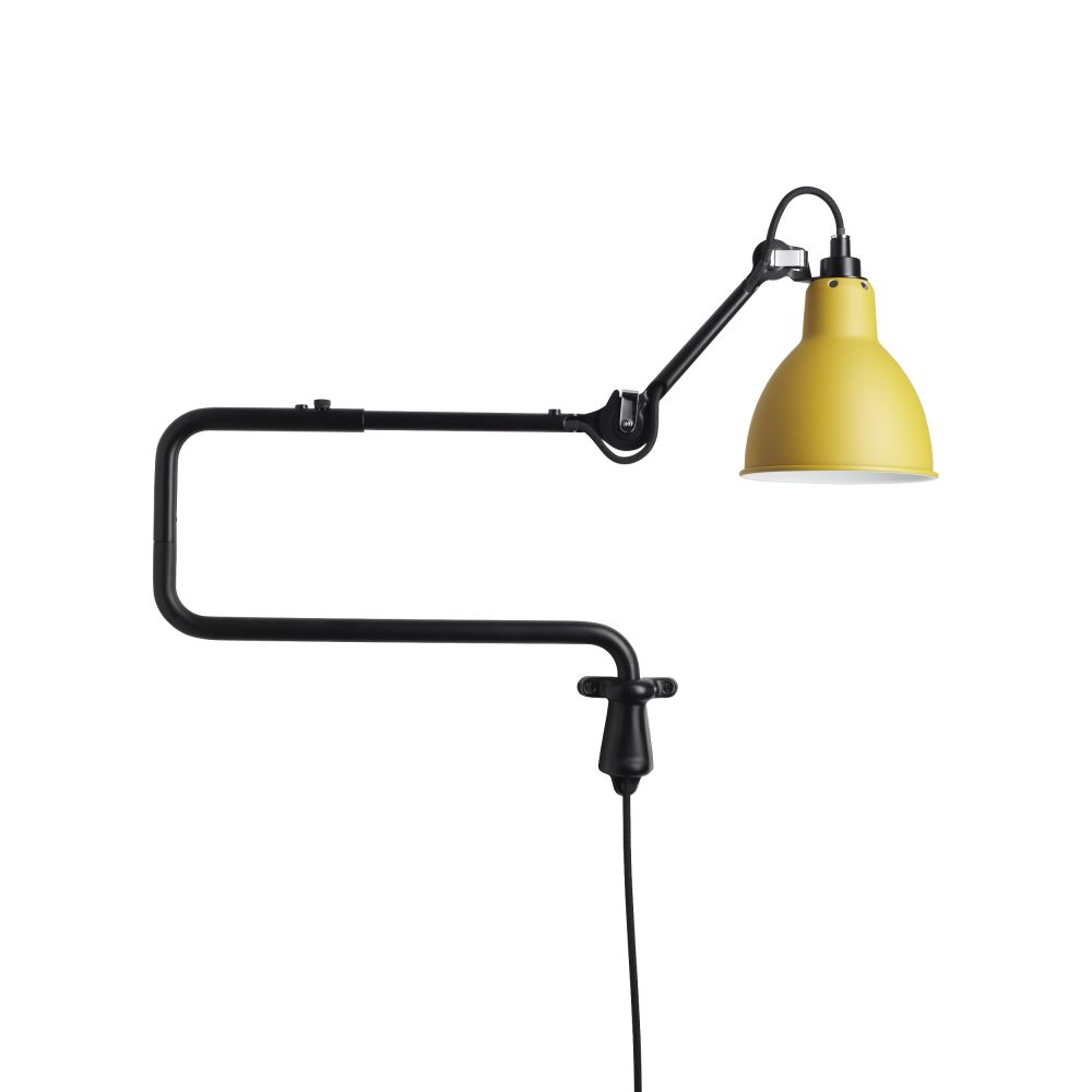 Gras N303 Adjustable Wall C Arm Round Yellow Shade, Plug In, E14, IP20