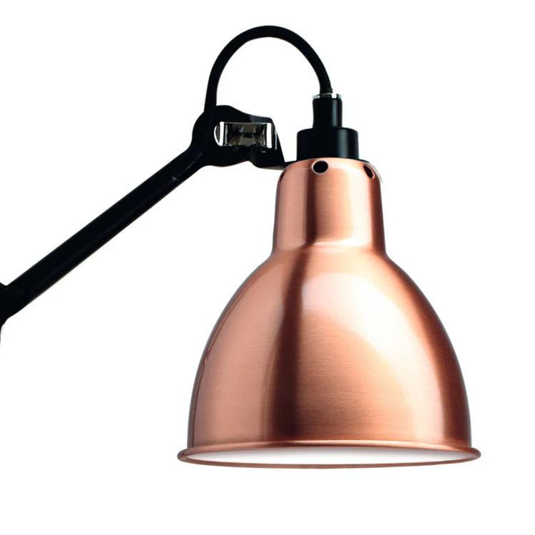 Gras N411 Adjustable Reading Floor Lamp C Arm Round Copper Shade, E14, IP20