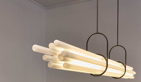 NL 12 Pendant, Linear, Horizontal, Frosted Glass Tubes, LED, 2200K, IP20