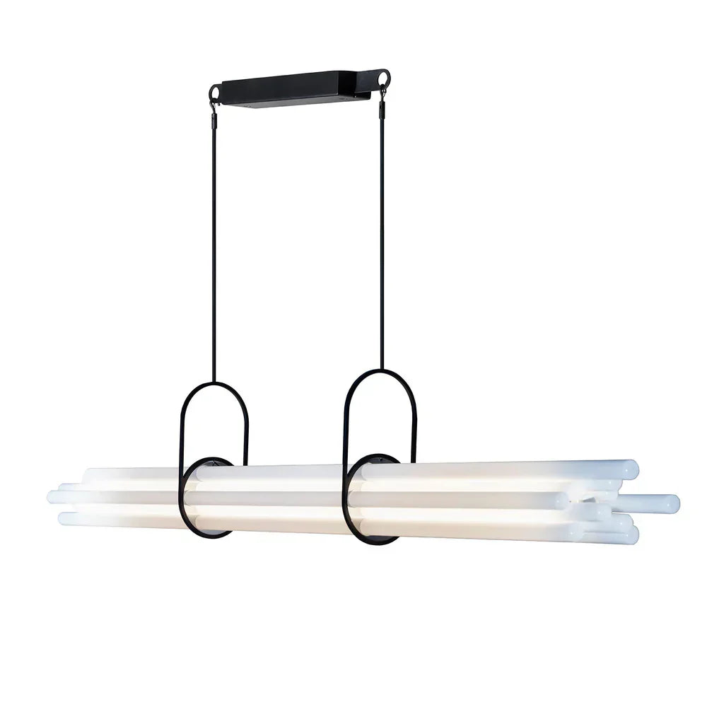 NL 12 Pendant, Linear, Horizontal, Frosted Glass Tubes, LED, 2200K, IP20