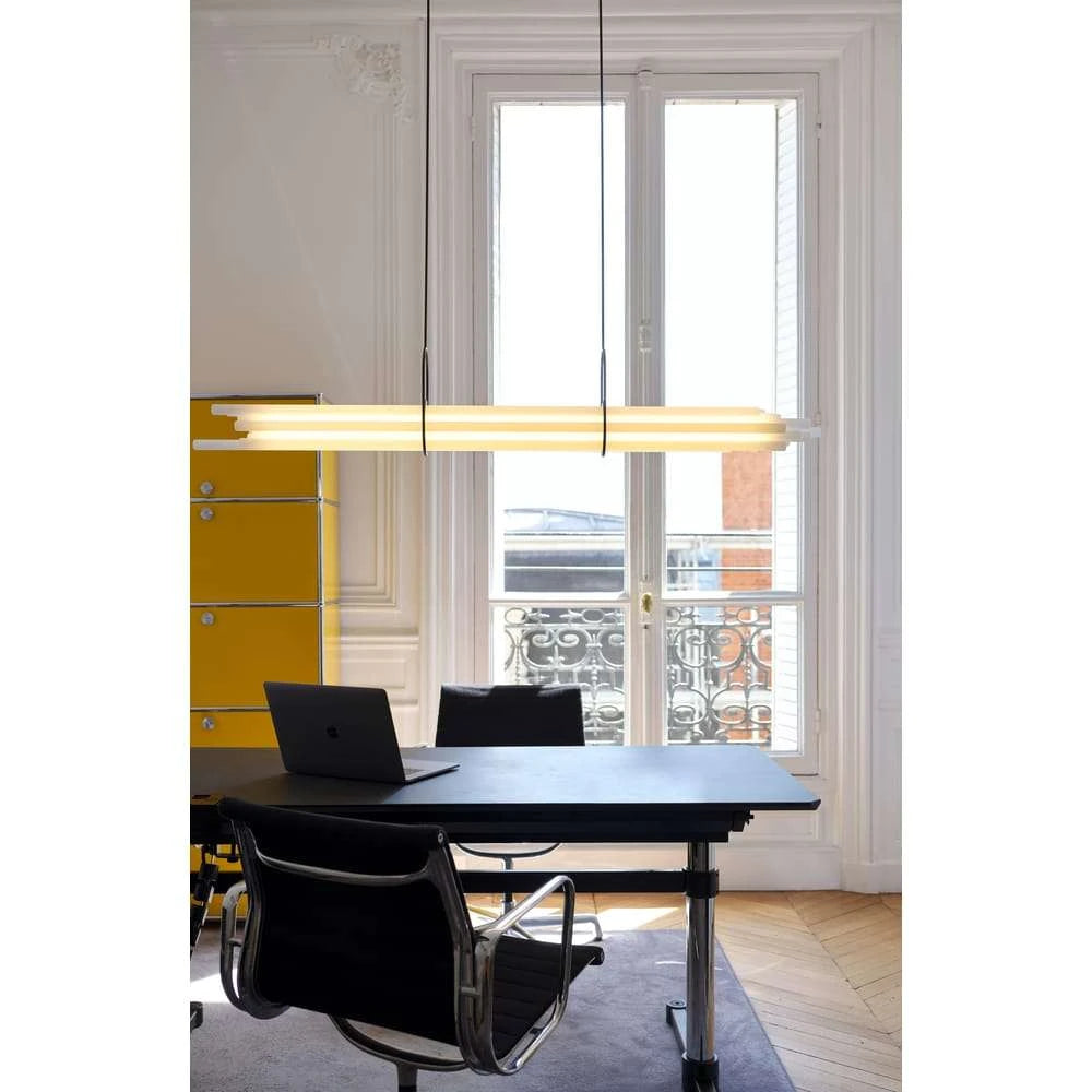 NL 12 Pendant, Linear, Horizontal, Frosted Glass Tubes, LED, 2200K, IP20