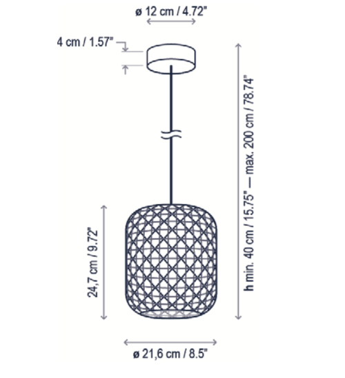 Nans Pendant, 25, Red, LED, 9.5W, Triac Dim, IP54