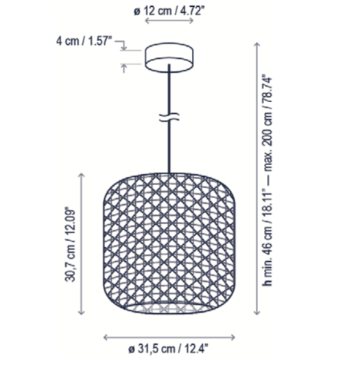 Nans Pendant, 31, Red, LED, 9.5W, Triac Dim, IP54