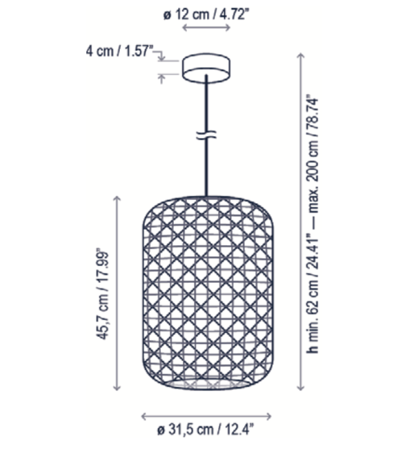 Nans Pendant, 46, Brown, LED, 9.5W, Triac Dim, IP54