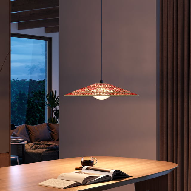 Nans Pendant, Cone, Red, LED, 8W, Triac Dim, IP54