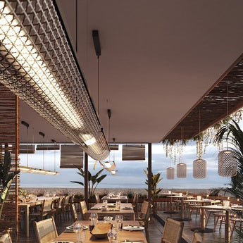 Nans Pendant, Linear, Beige, LED, 44W, Triac Dim, IP54